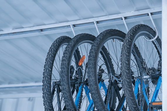 Bike tires hanging 