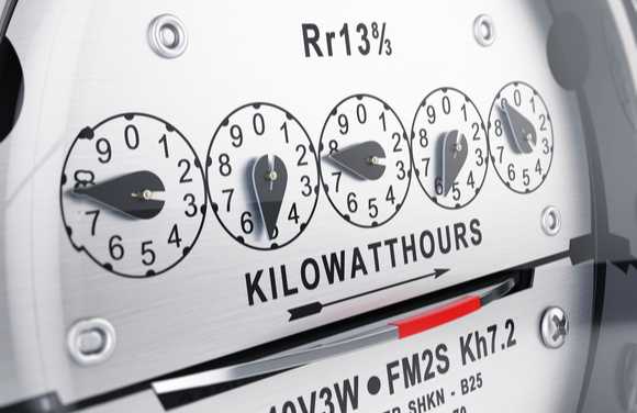 power meter reading kilowatt hours