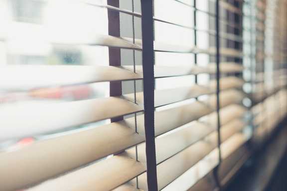 closeup of clean window blinds