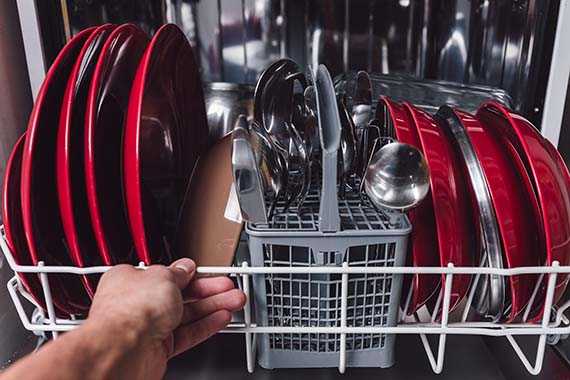 properly loaded dishwasher