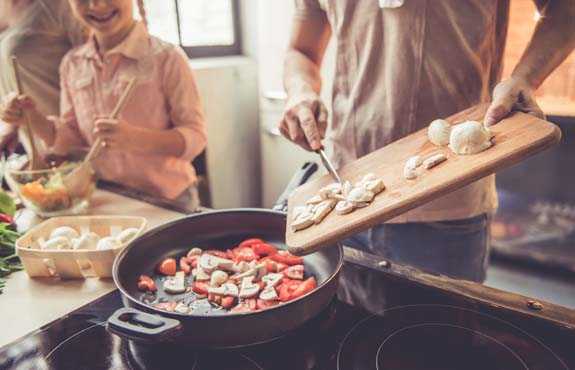 sautéing vegetables in cast iron skillet