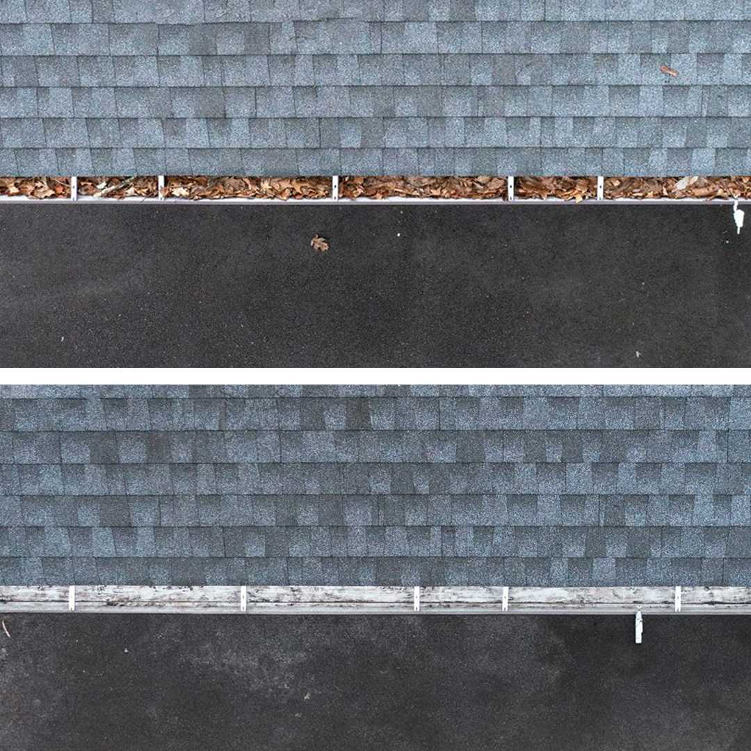 Before and after proven gutter cleaning services