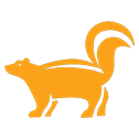 Orange icon of a skunk representing Ned’s Pest Control wildlife removal services in New Jersey