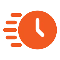 Solid orange clock icon