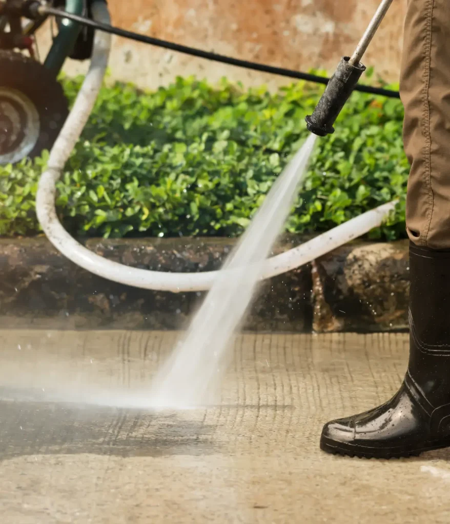 Driveway pressure washing